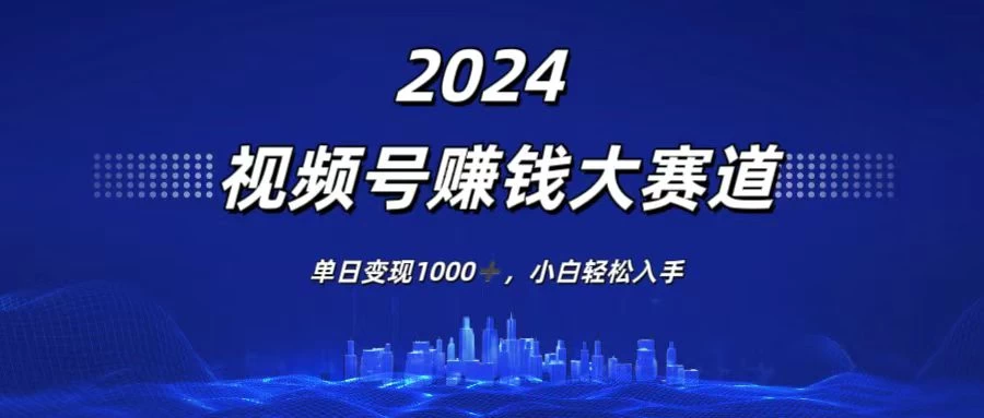 2024视频号赚钱大赛道，单日变现1000+，小白轻松入手-大海创业网