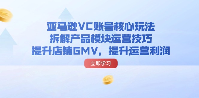 （11848期）亚马逊VC账号核心玩法，拆解产品模块运营技巧，提升店铺GMV，提升运营利润-大海创业网